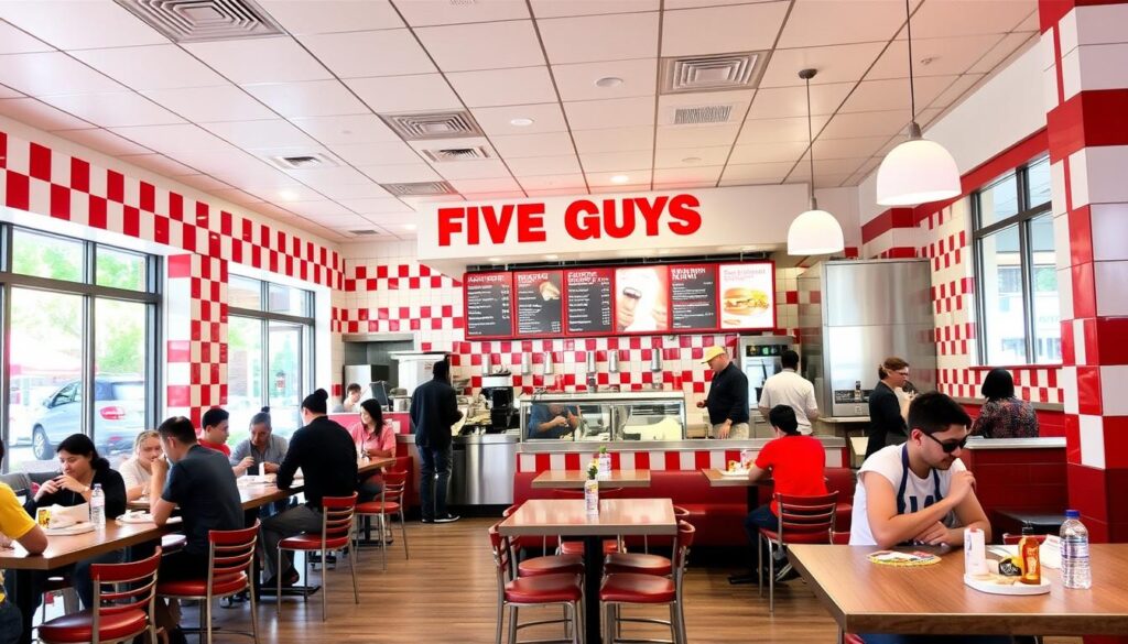 Five Guys Restaurant Interior