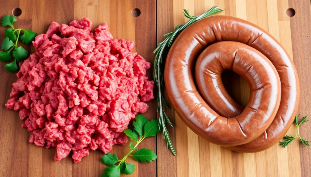 Is ground beef and beef sausage the same thing?