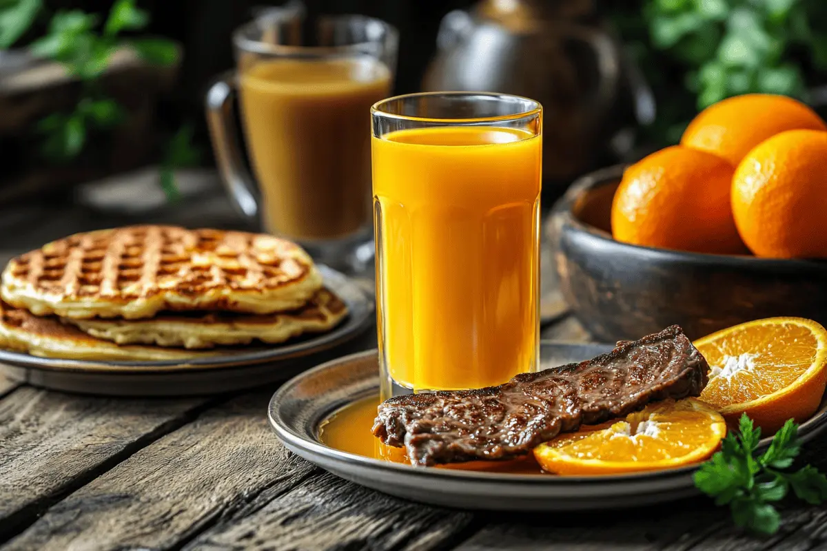 Breakfast Shot with Irish Whiskey, Butterscotch Schnapps, and Orange Juice
