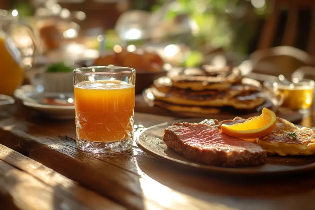 Pouring Butterscotch Schnapps into a Breakfast Shot