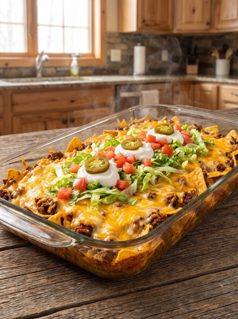 Easy Walking Taco Casserole Recipe 5 Baked taco casserole ready to 2K 20261024232903