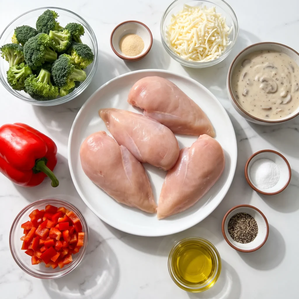 Creamy Cheesy Chicken Bake with Broccoli and Peppers 10 Ingredients for broccoli chicken… 2K 20261020022812