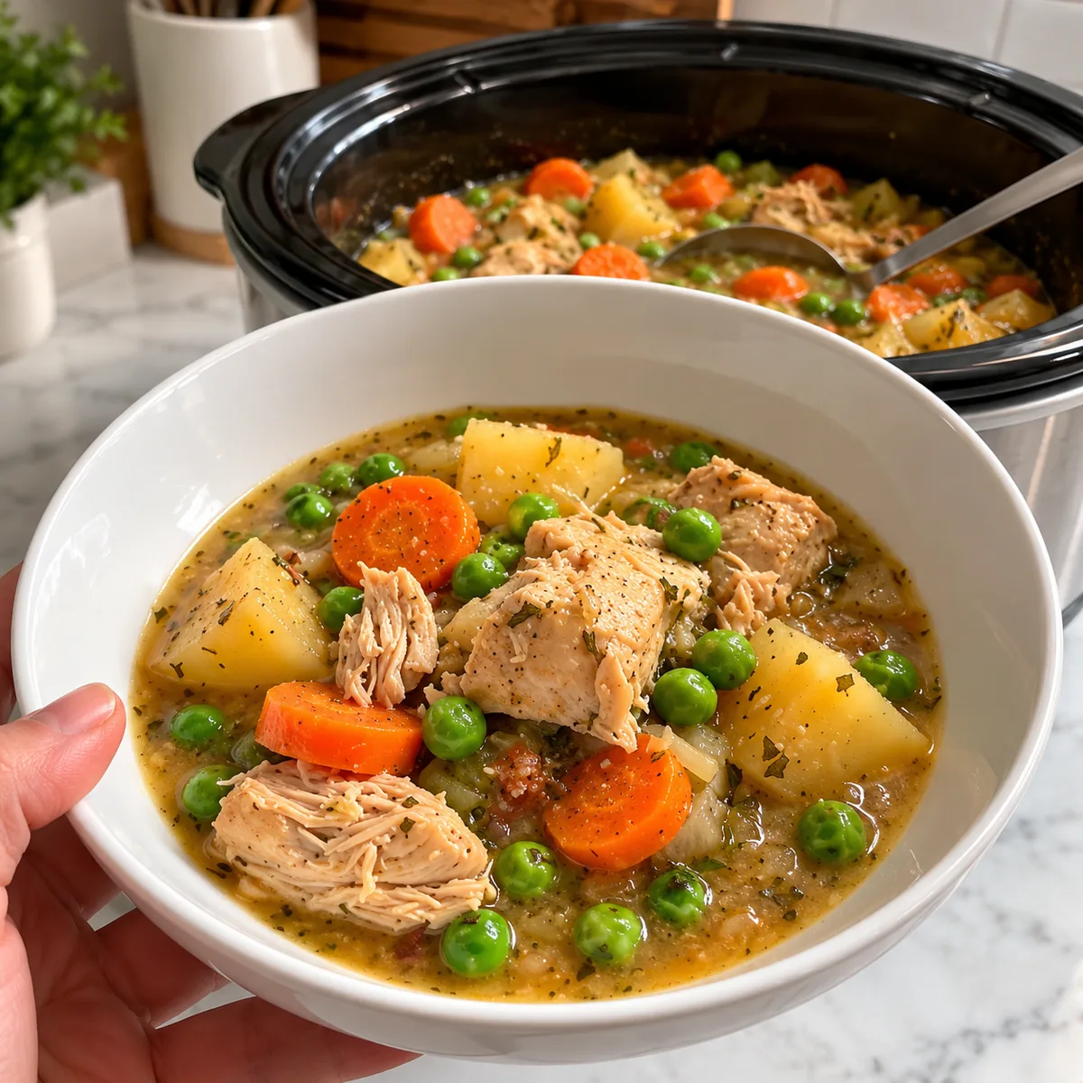 Slow Cooker Chicken Stew Recipe with Tender Chicken and Vegetables 6